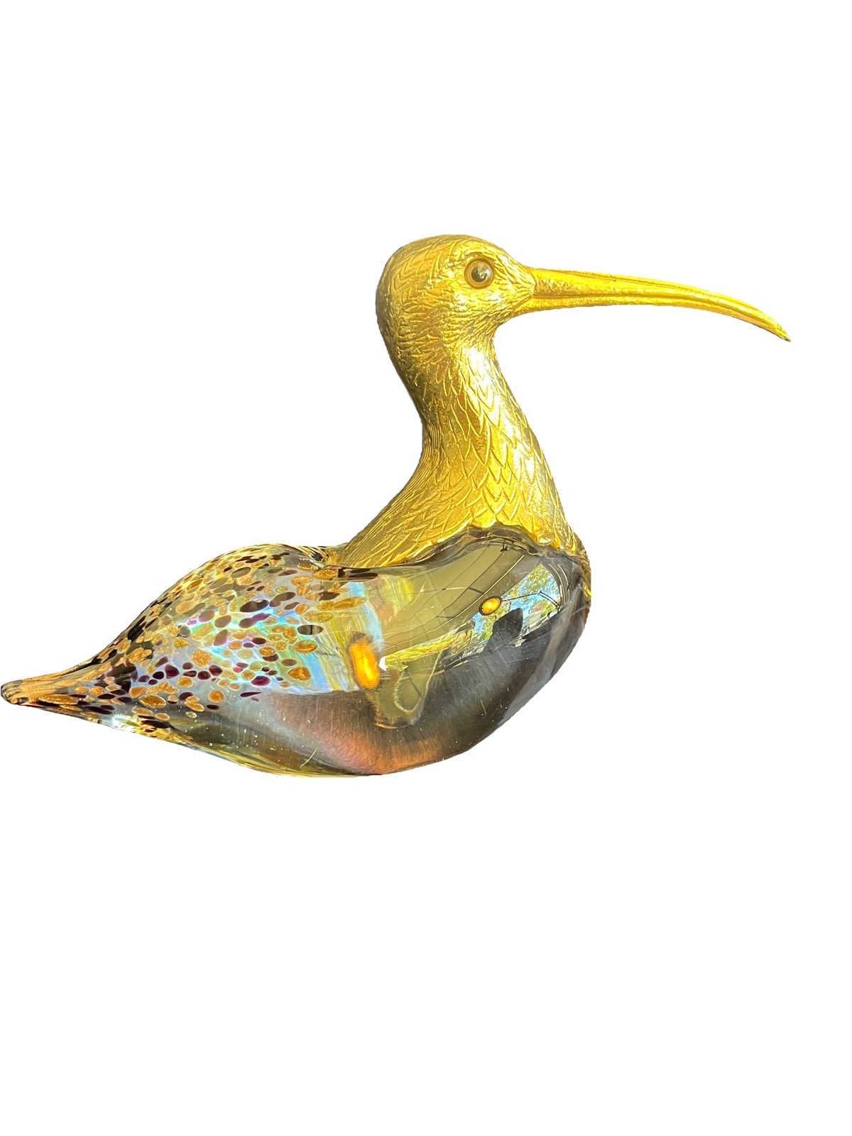 Vintage Made In Italy Murano Italian Glass Heron -Rare Excellent Condition