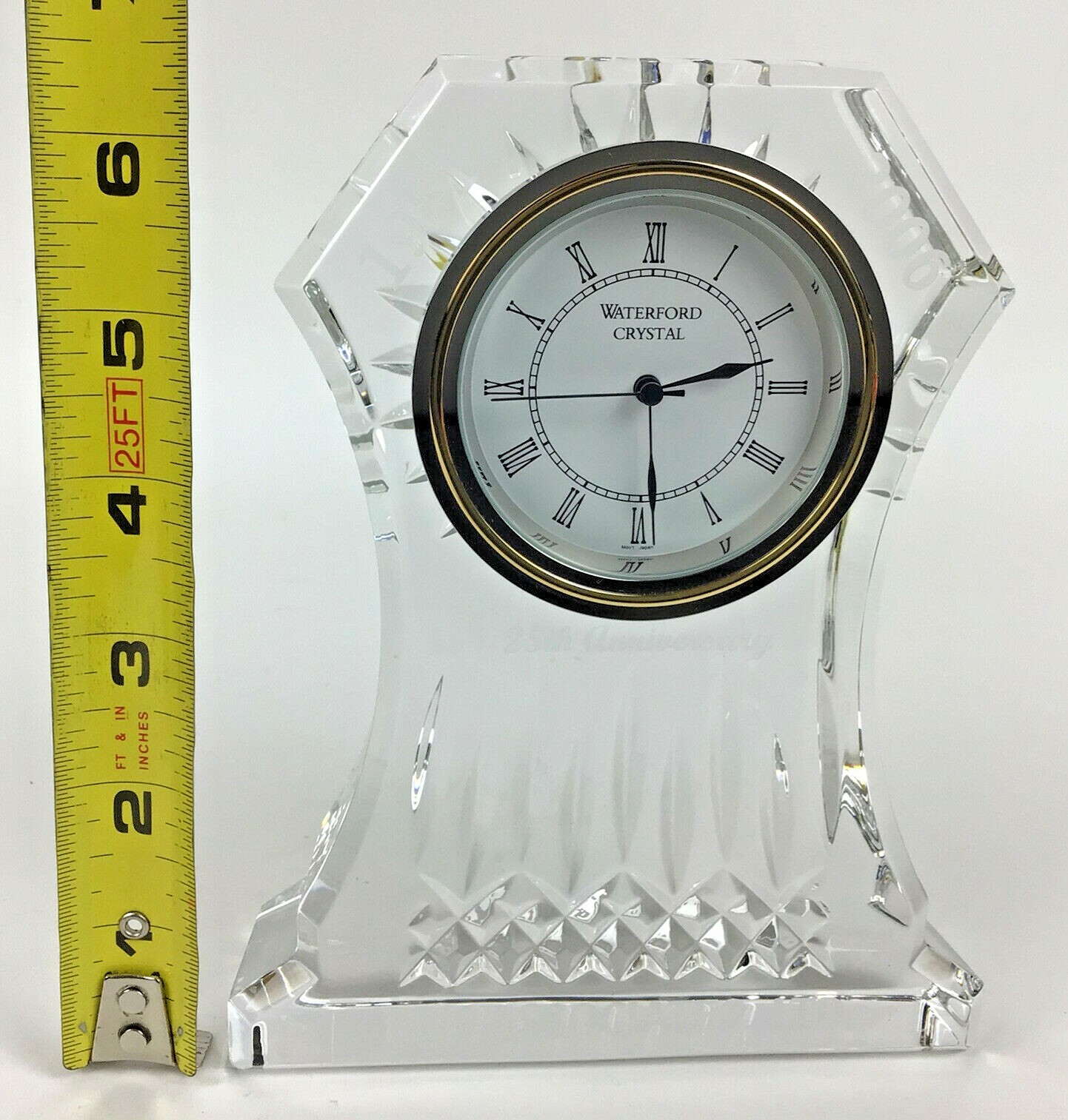 Waterford Crystal Lismore Desk Clock Made in Ireland #107753 **Has Engravings**