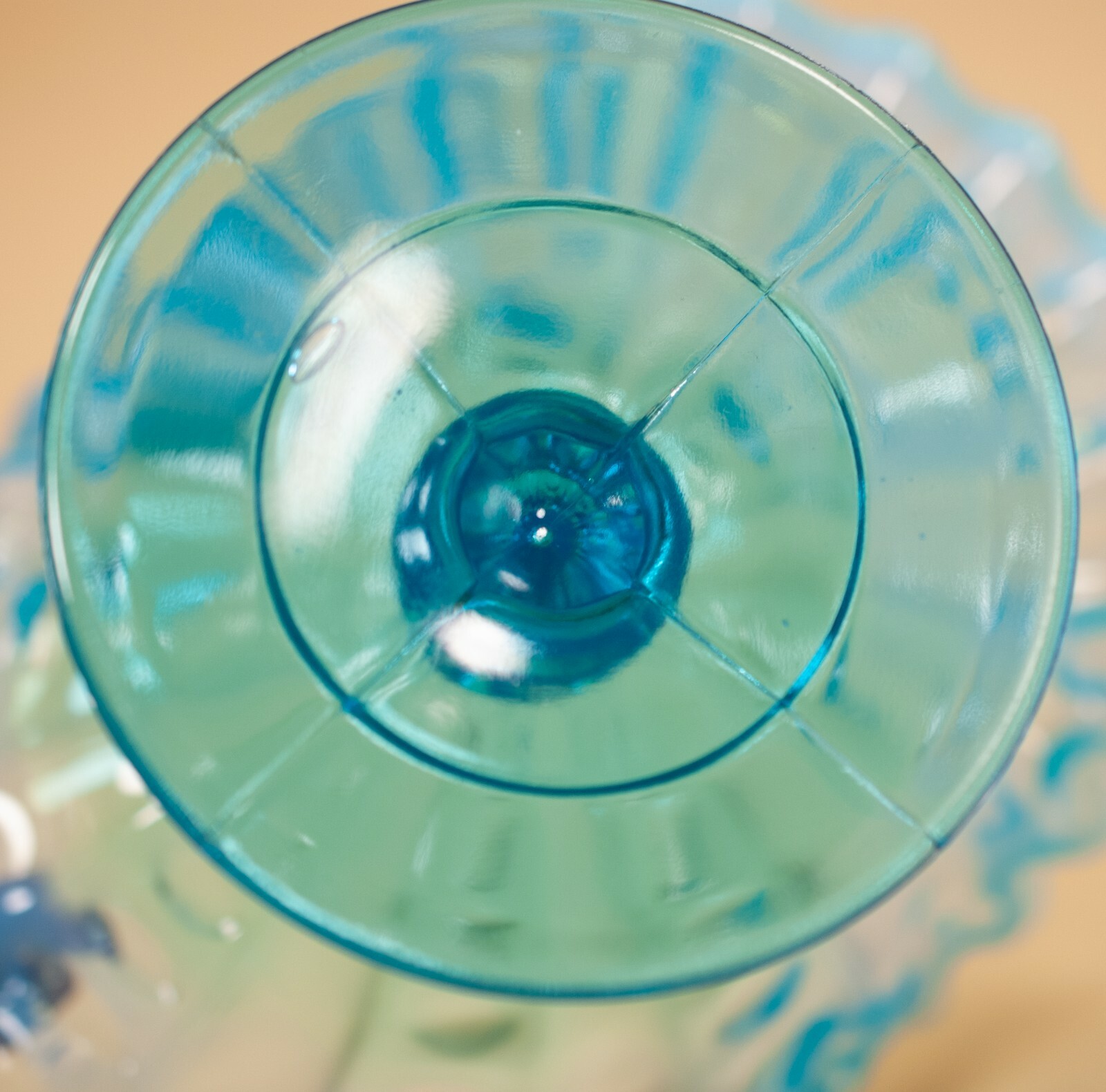 Antique National Glass Concaved Columns #617 1904 Blue Opalescent Compote