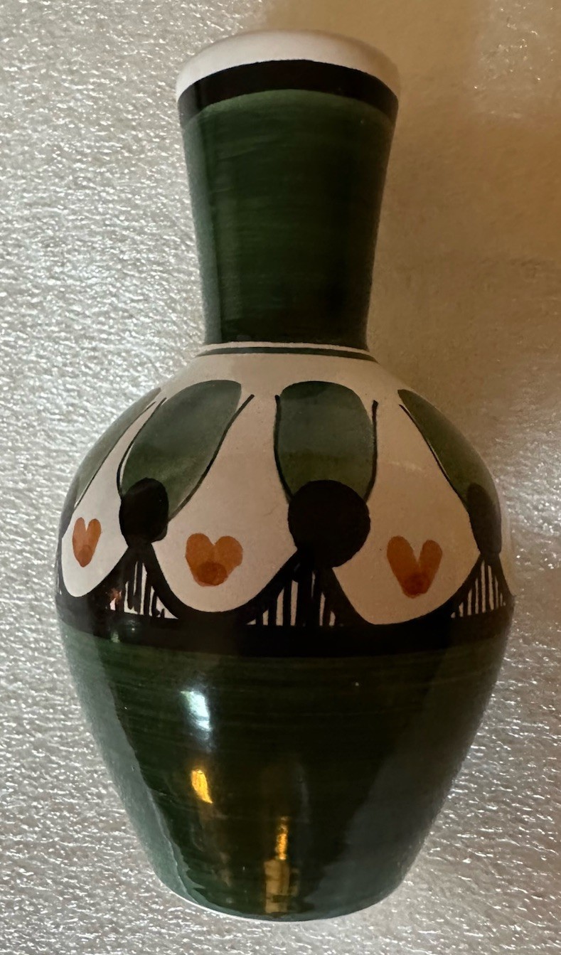 Vintage MCM Hand Painted Elle Keramikk Norse Pottery Vase Norway 931
