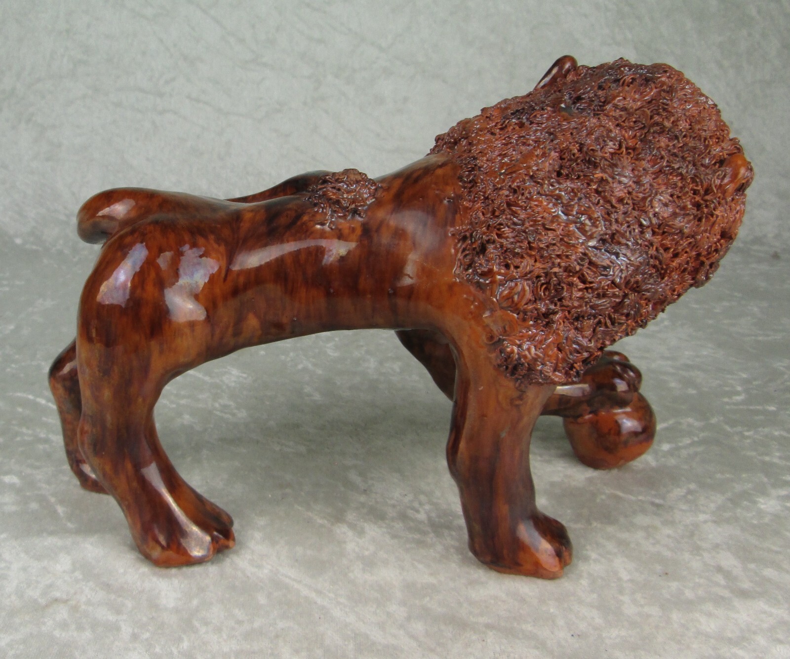 Cathy Gatch Turtle Creek Pottery Redware Lion Figurine Muesum Piece 10-1/4 inch