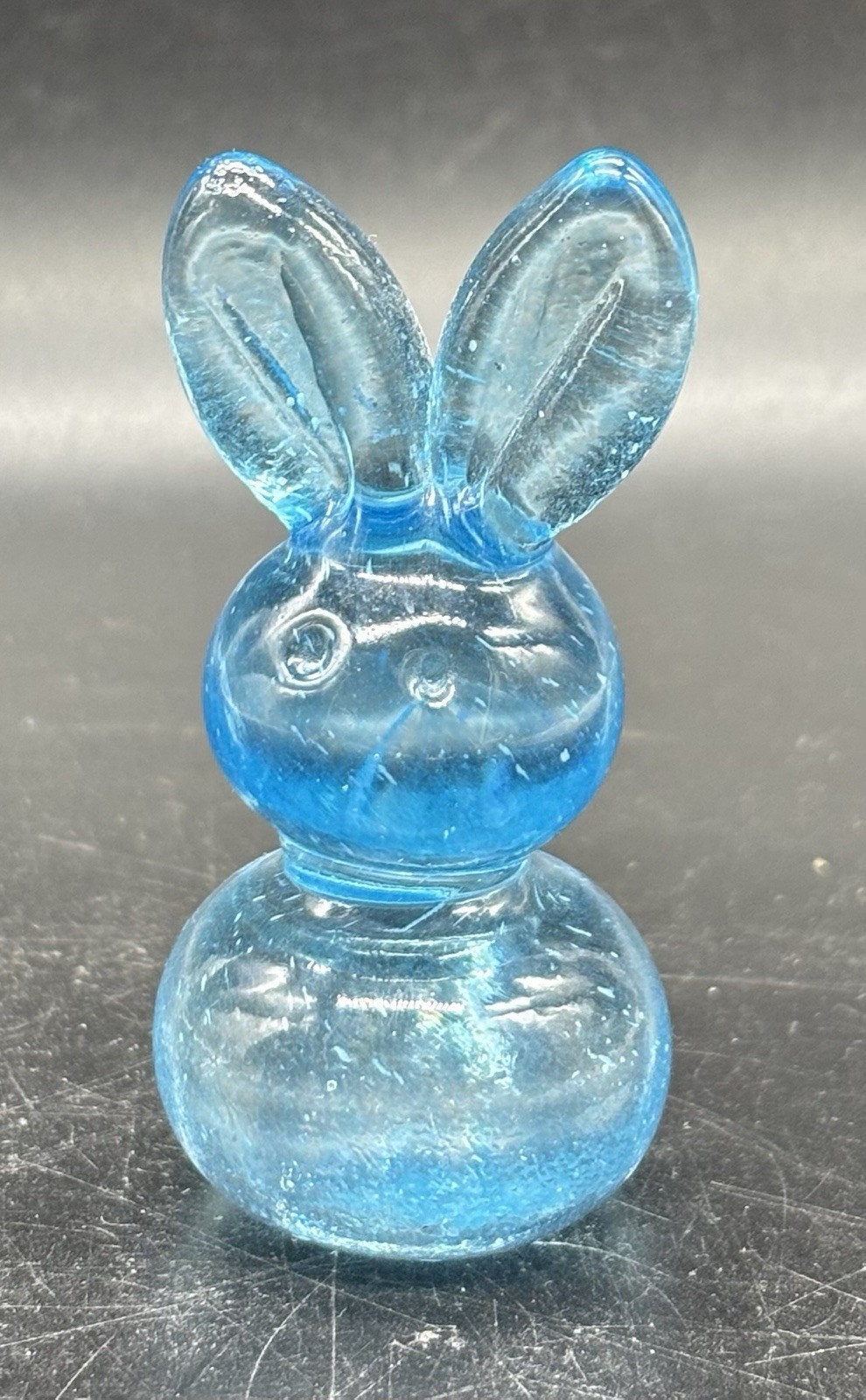 Henrietta Art Glass Blue Bunny Rabbit