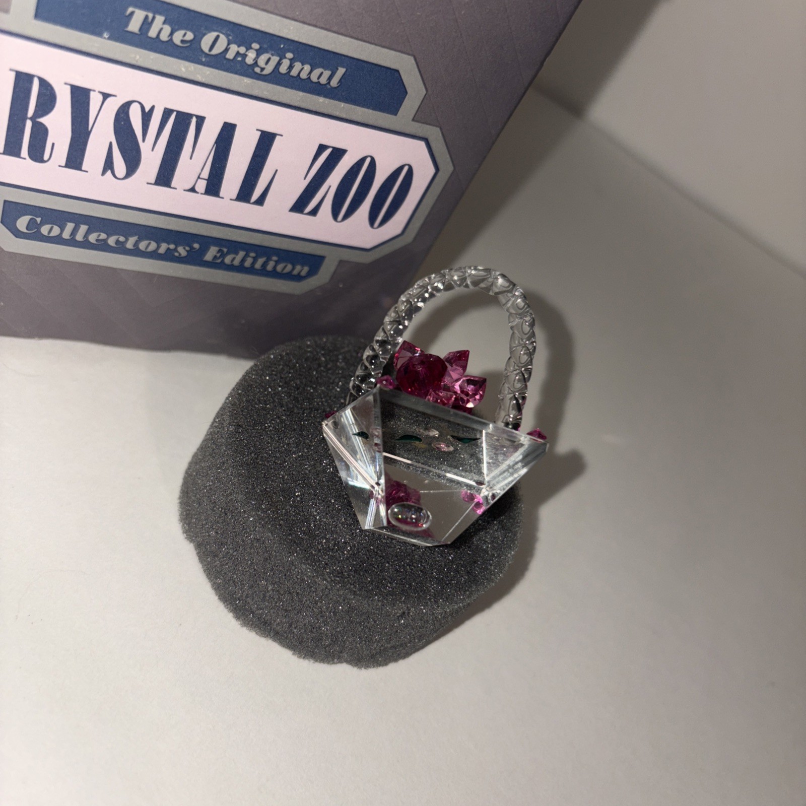 Crystal Zoo Crystal Flower Basket Figurine, Collectors’ Edition, Original Box