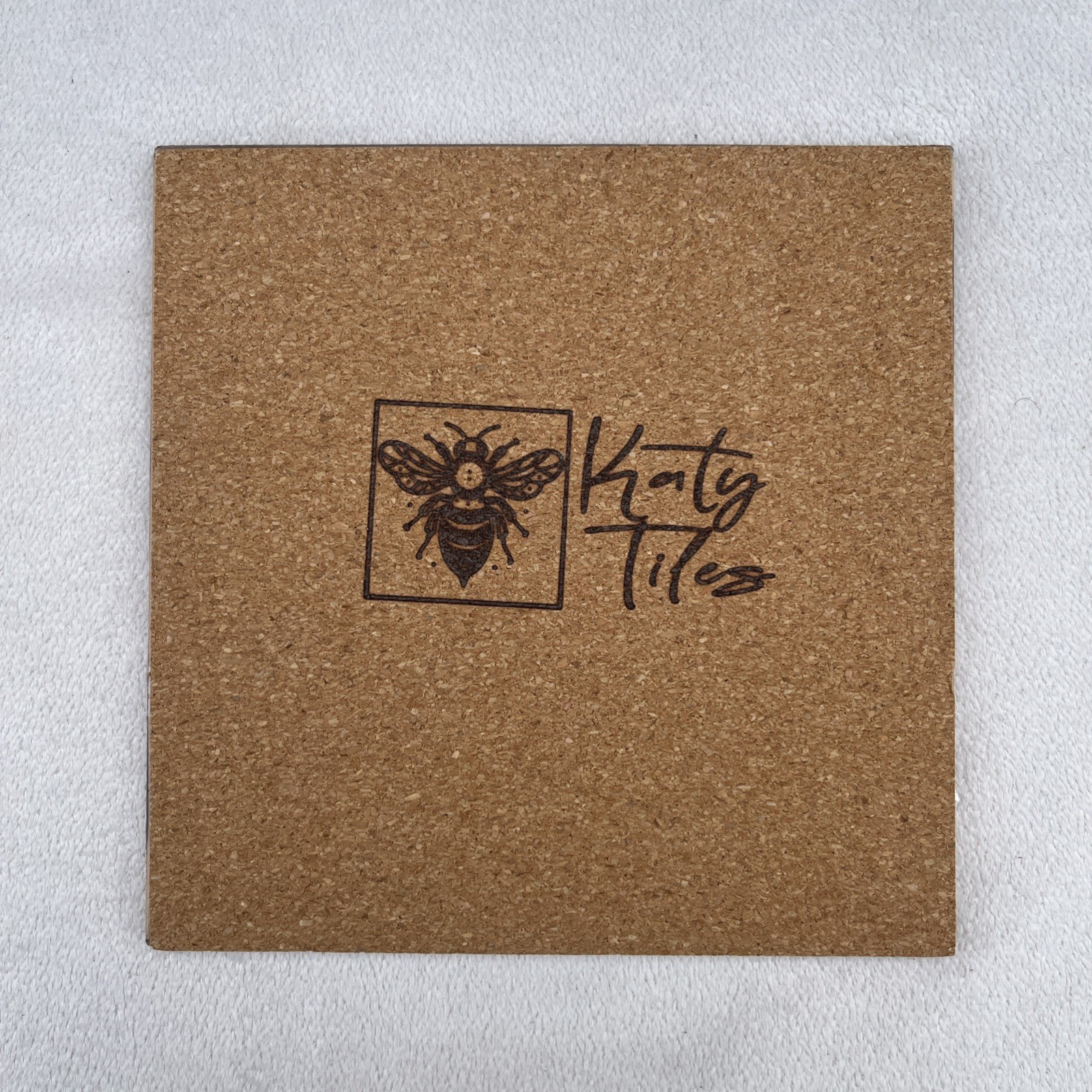 Katy Tiles Gray White Cat Texas 6” x 6” Ceramic Tile Trivet