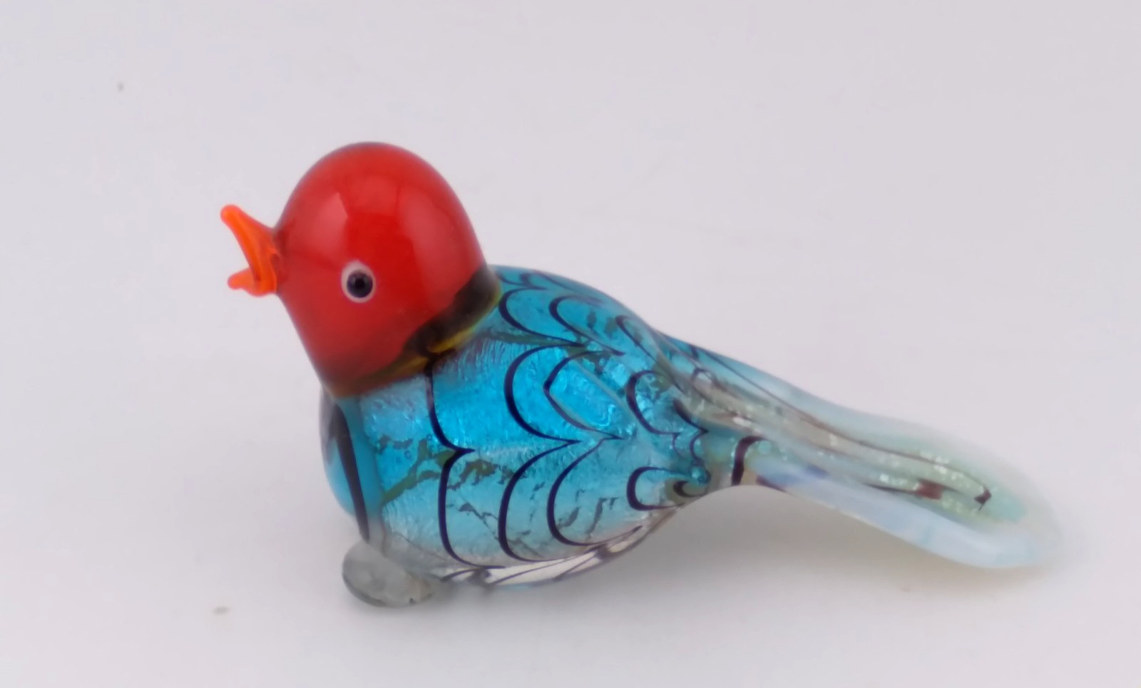 Murano Art Glass Bird Figurine Miniature 2 3/4″