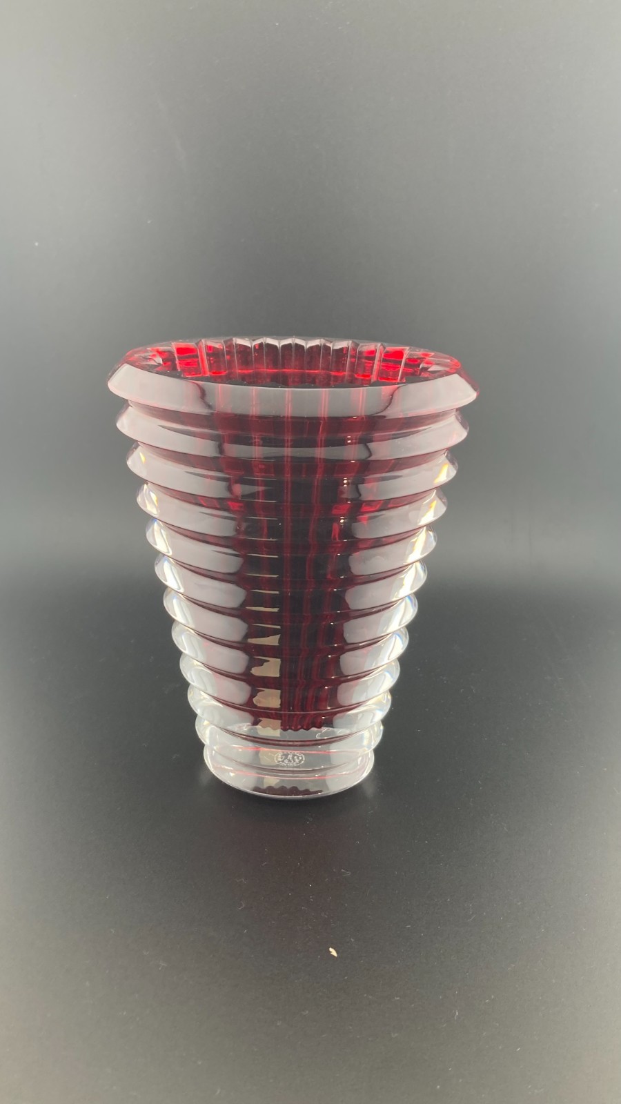 Baccarat Eye Vases – Small Red Crystal Pair