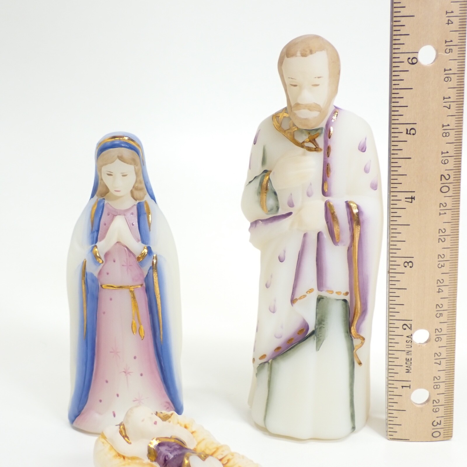 Fenton Glass 1997 Christmas Nativity Holy Family FIRST EDITION Painted/Signed
