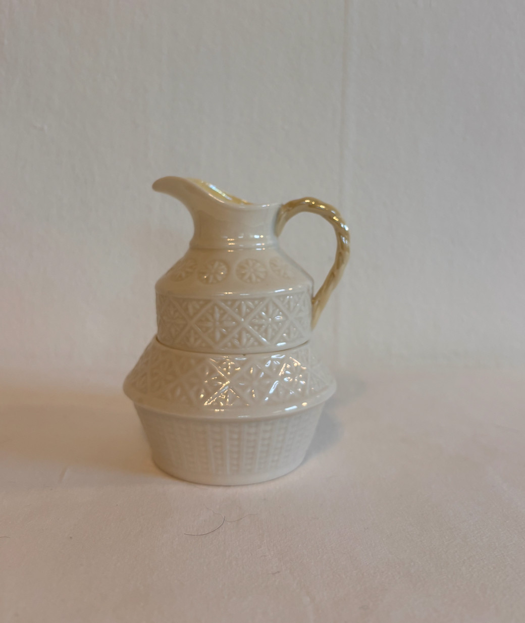 Vintage Belleek CLEARY Creamer & Sugar 4th Green Mark Ireland Porcelain