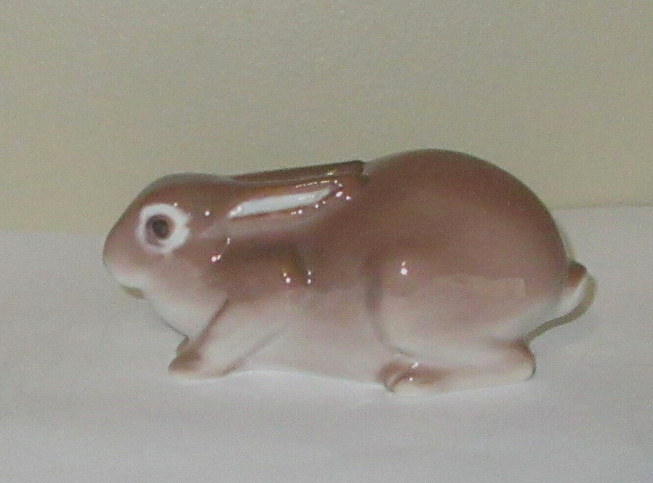 Vtg Bing & Grondahl Rabbit Bunny Figurine Brown Crouching Denmark 5″ Long B2421