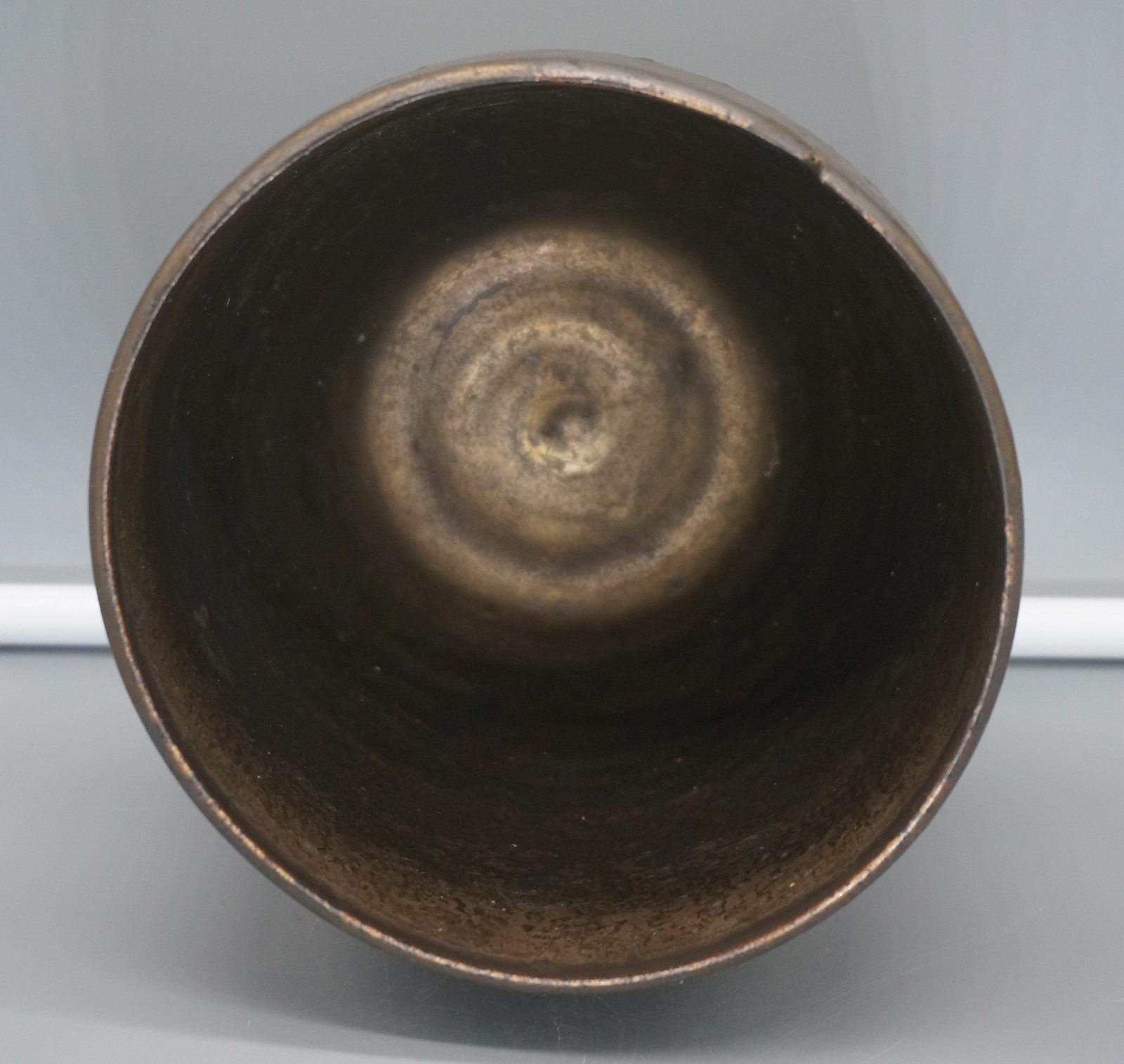 Bronze-look Glazed VASE / BOWL – Studio Pottery – Unknown Mark – 5 3/4 in.