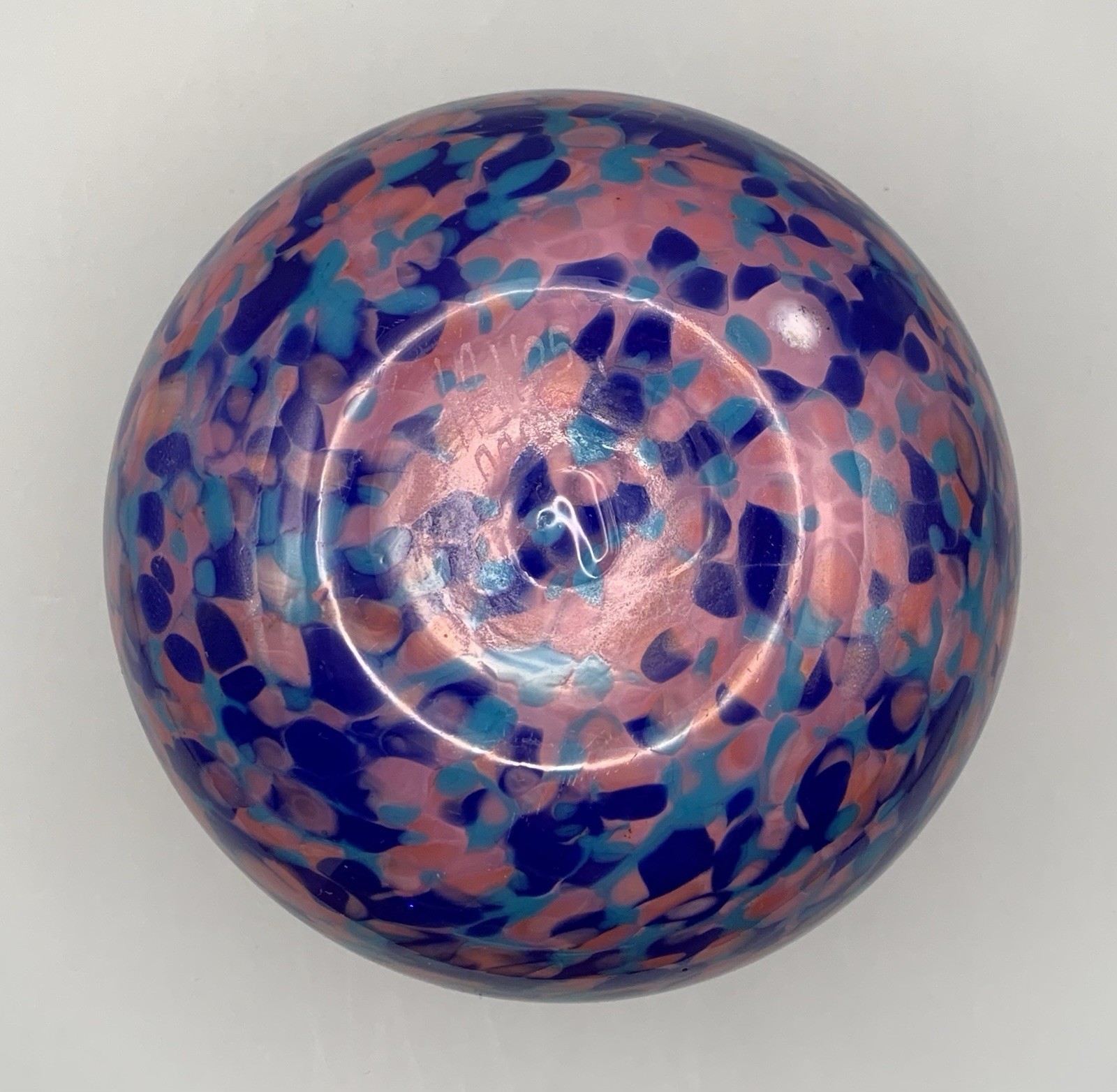 Hand Blown Glass Globe Vase Cased Glass Signed nambe 2005