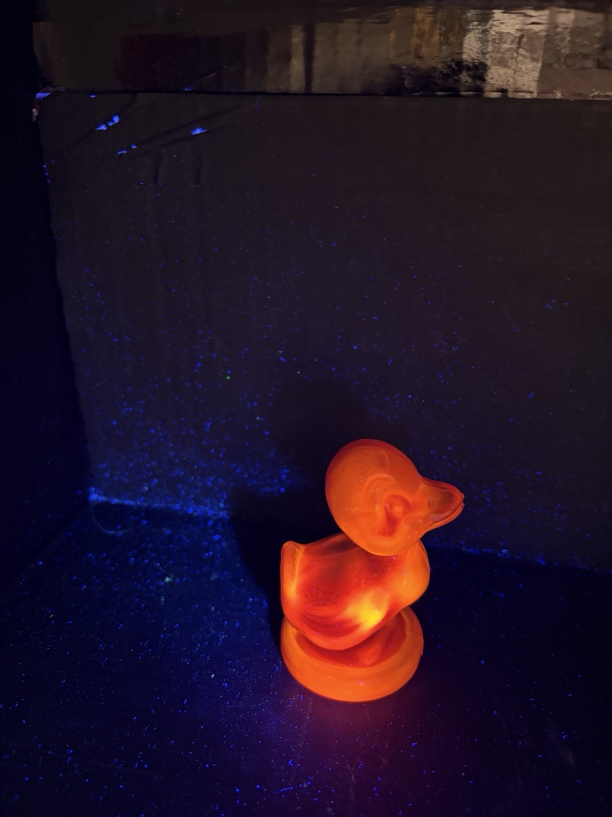 Debbie The Duck Boyd Glass UV Glow Excellent Condition 3” Tall Red Orange