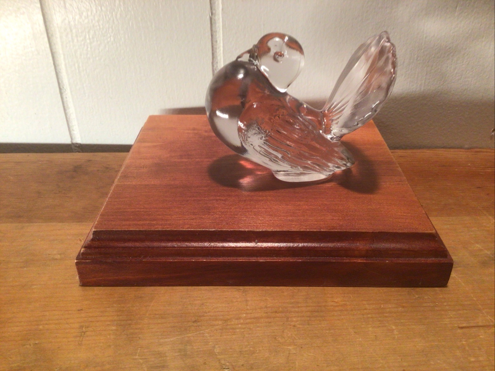 Westmoreland Pouter Pigeon Clear Art Glass, 2.5” H.,x 3.5” L., X 2.25”W.
