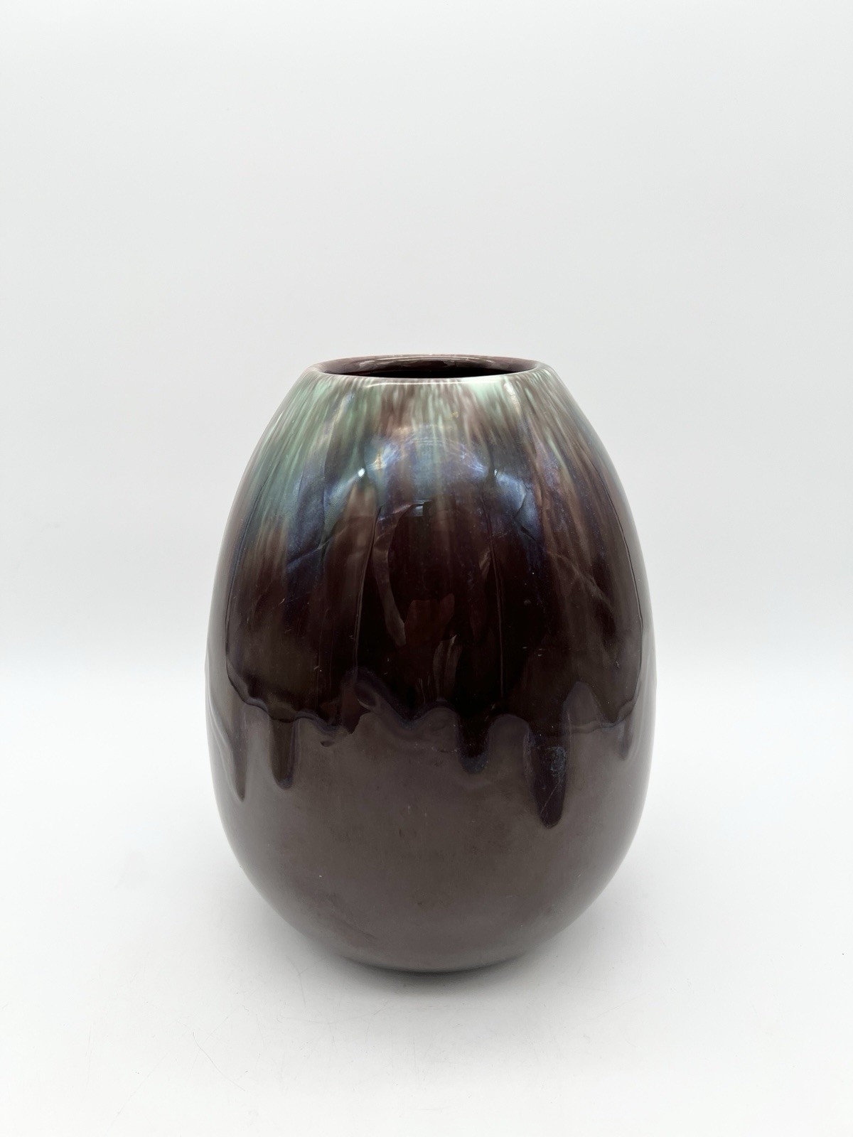 Vintage Royal Hickman California Art Pottery Drip Glaze Vase Iridescent MCM