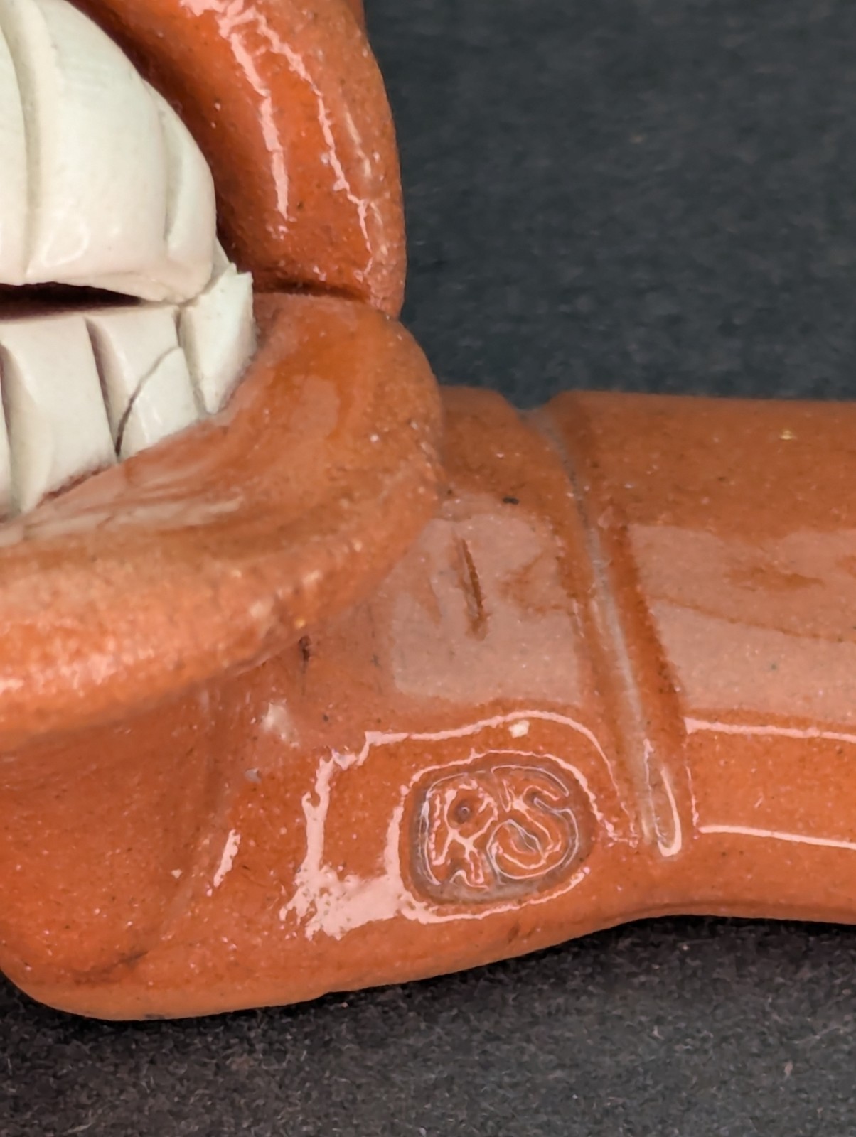 Seattle Slug Big Eyed Teeth Pottery Terracotta Redware Clay Figure