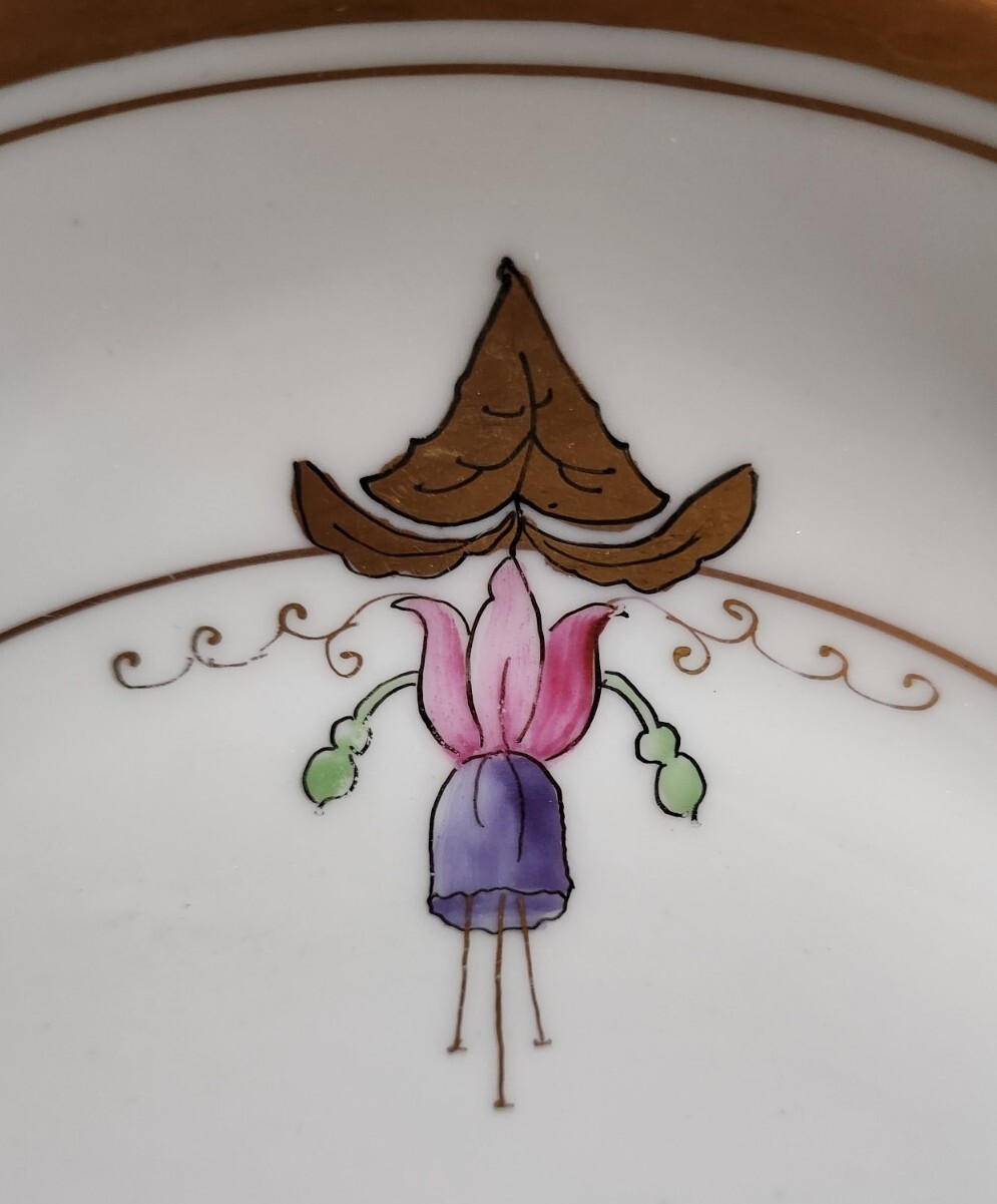 Pickard Hutschenreuther Hand Painted 9.25″ Handled Art Deco Cake Plate