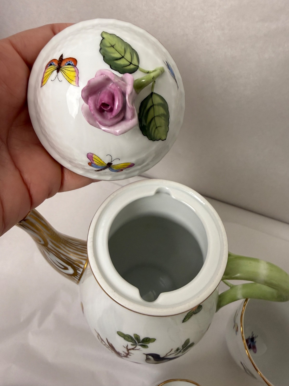 Vintage Herend Rothschild Bird Oiseaux Collection- 9 pieces Coffee / Tea Hungary