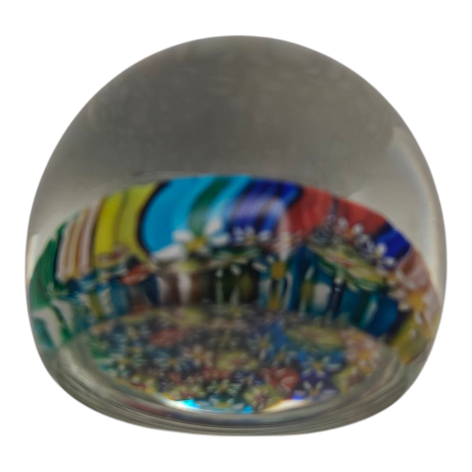 Vintage Murano Paperweight Fratelli Toso Millefiori Italy Venetian Glass