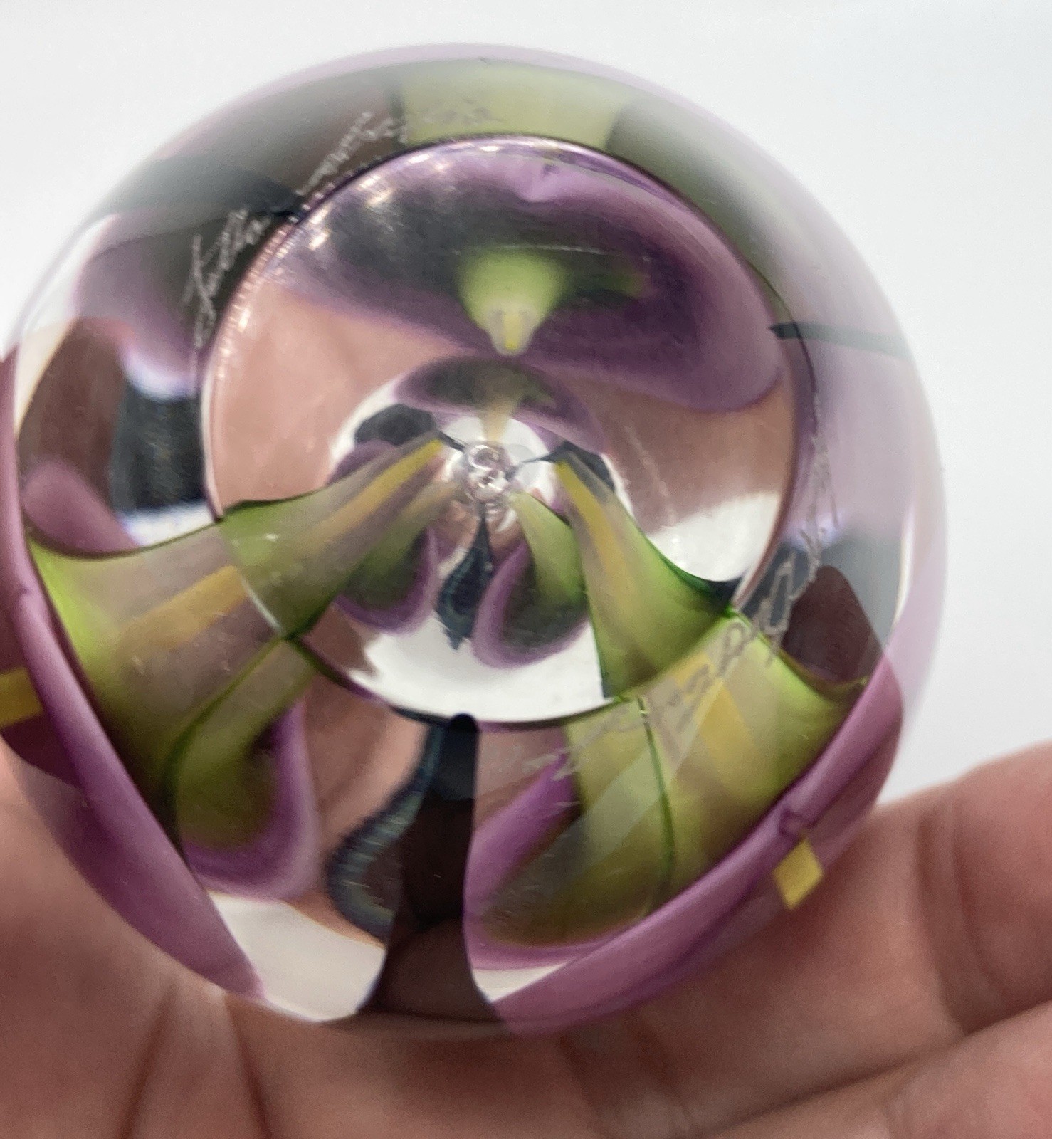 Lotton Studios Scott Bayless Calla Lily Art Glass Paperweight Perfume Bottle