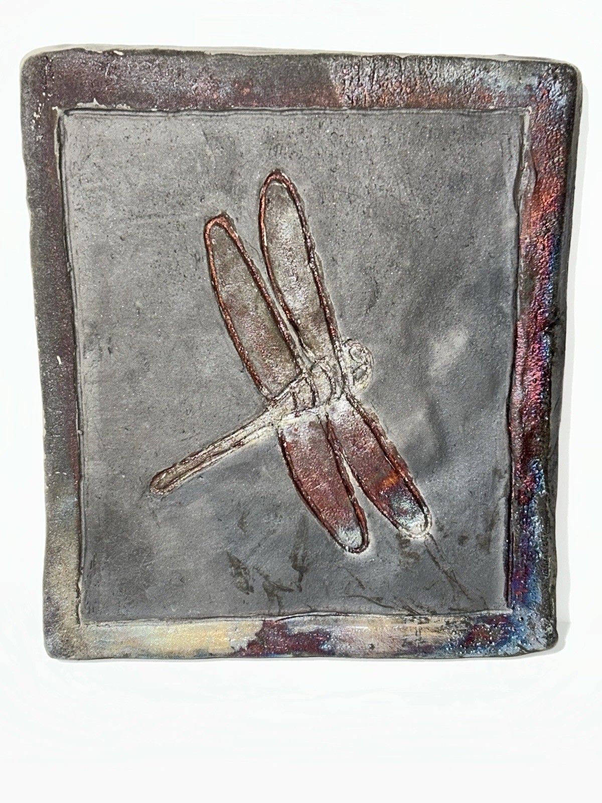 Dragonfly Faience Art Pottery Tile Dragonfly Tile Art Pottery Artist Signed