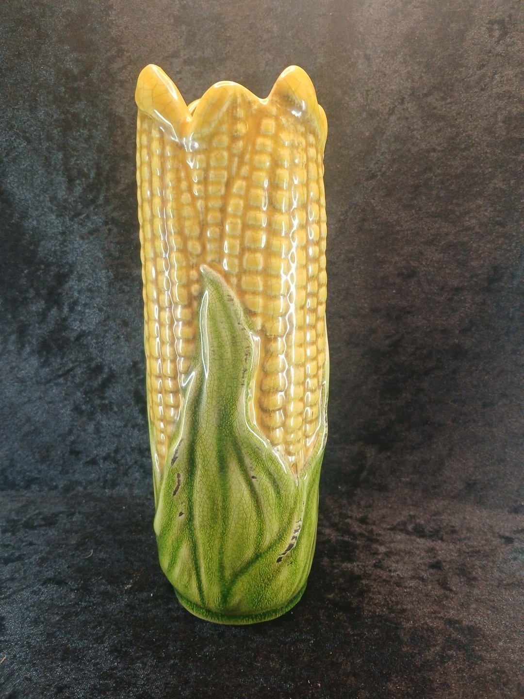 Corn On The Cob Shaped Vase 9.5 Inches Tall Ceramic
