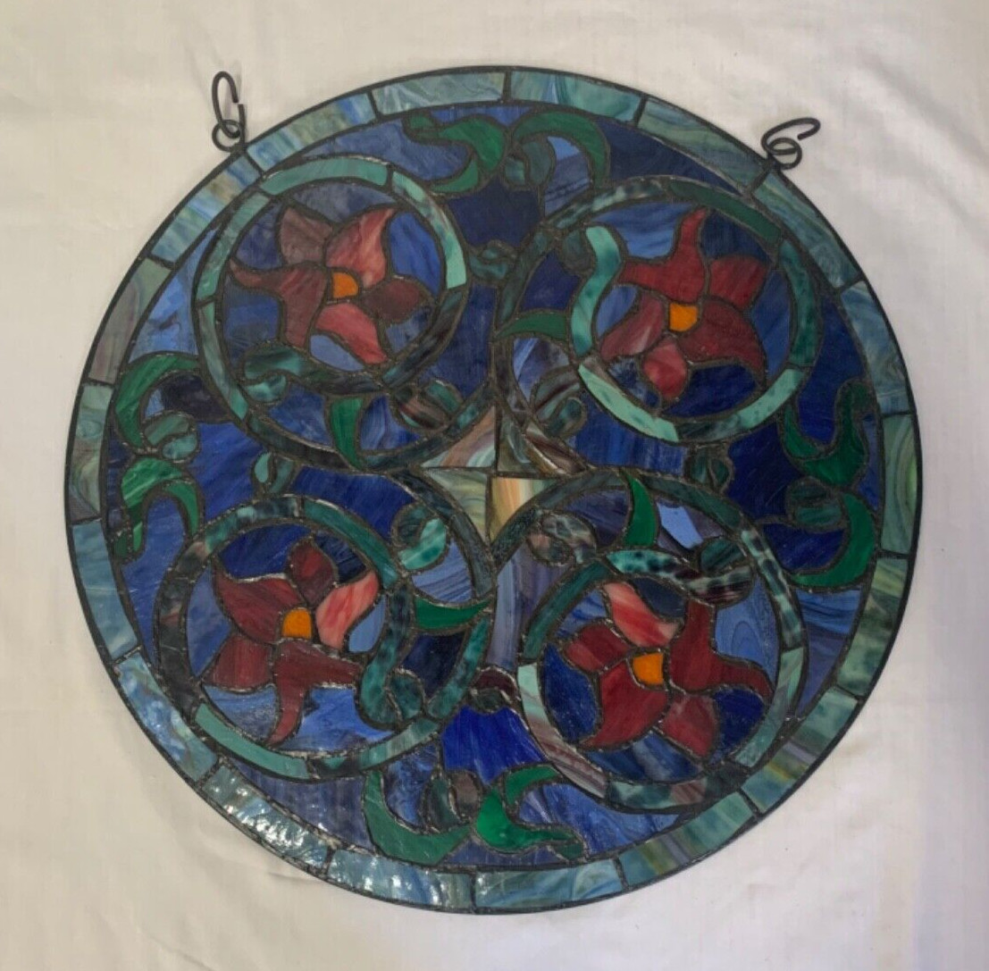 Window Panel Stained Art Glass 20″ Round Tiffany Style