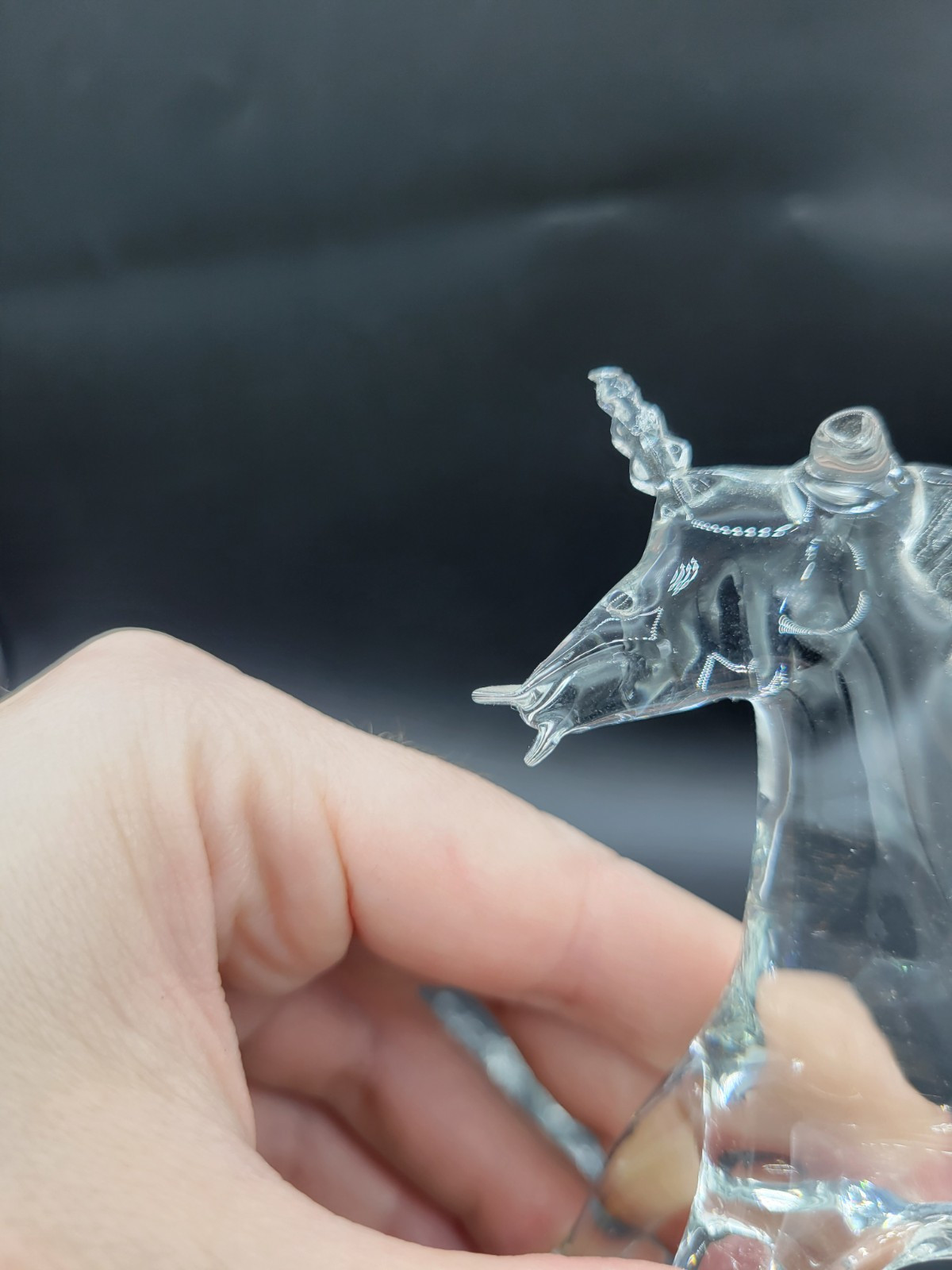 Vintage Pilgrim Art Glass Lampwork Unicorn Mare And Foal Baby Horses Figurines