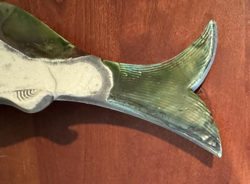 Art Pottery (Raku?) ~ Fish Ceramic Decor / Wall Hanging ~ 10″