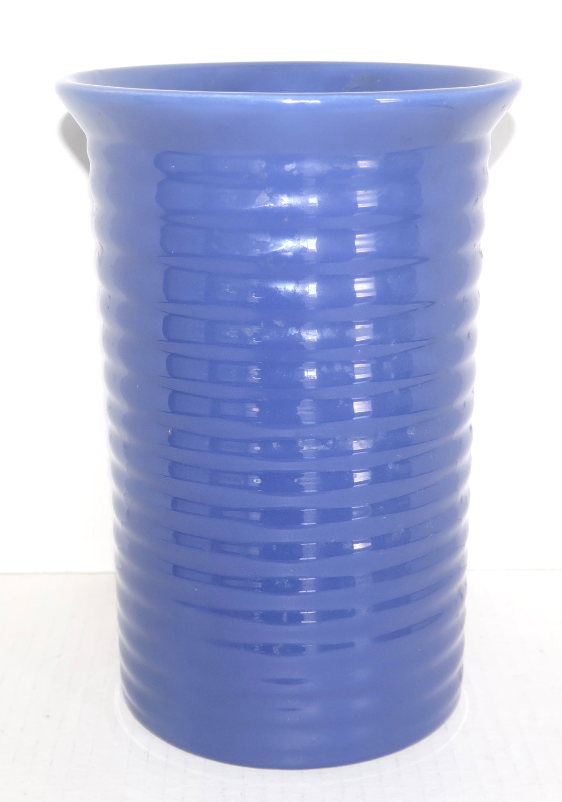 Bauer 2000 Pottery Company 9 Inch Blue Ringware Vase