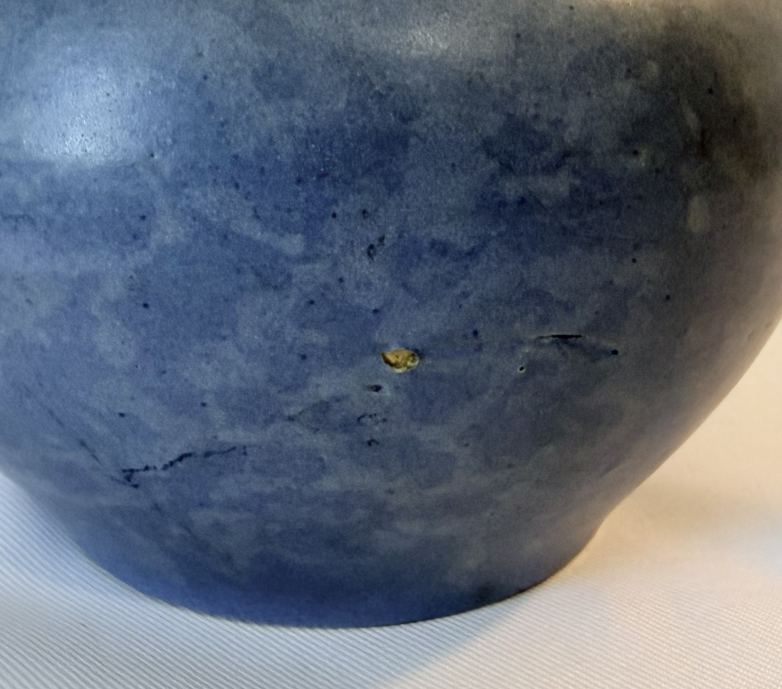 Brush McCoy Art New Vellum 1930s Art Deco Matte Blue 4.75” Tall Vase 524 Pottery