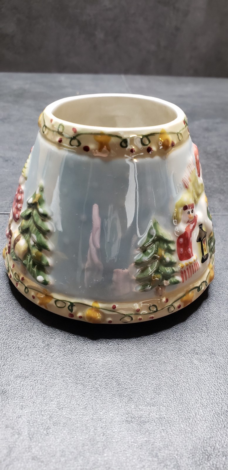 Candle Topper Shade Snowman and Plate with Santas Cookie by Yankee Candle