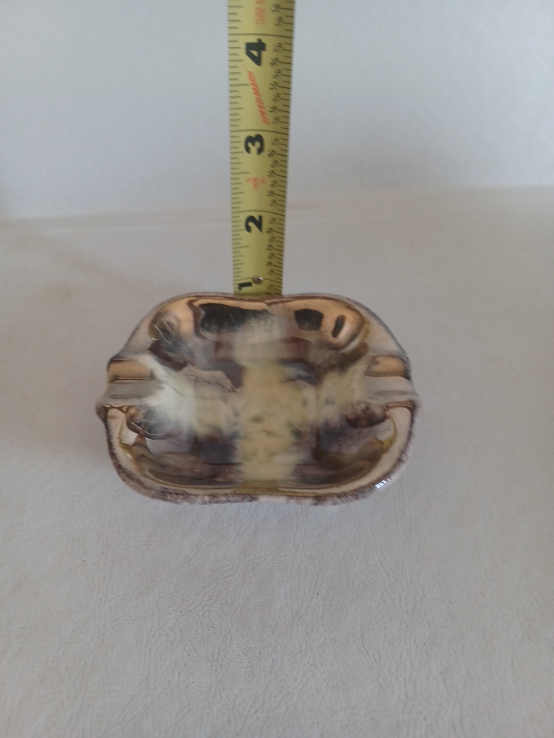 Vtg 1960’s German Made #731 Putty Green, Violet an Gold Cigar Cigarette Ashtray.