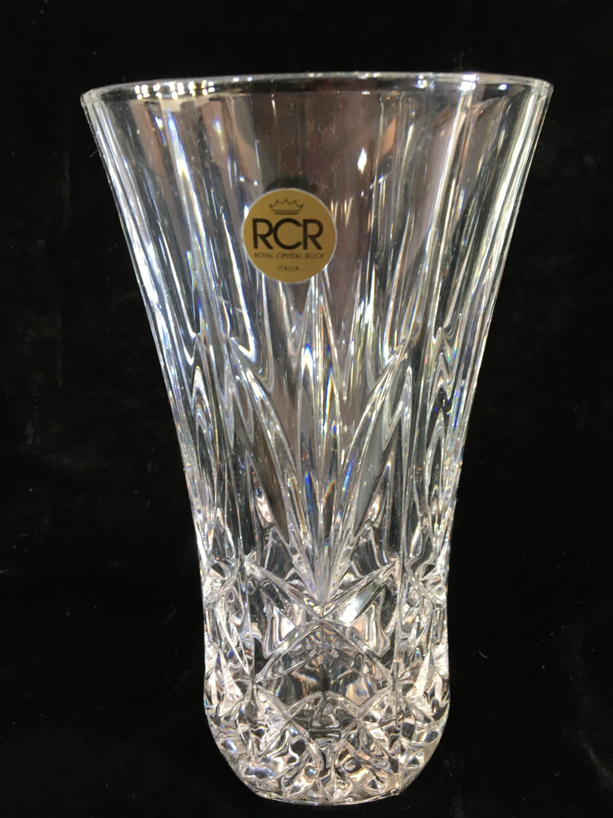 RCR Royal Crystal Rock Heavy 24% Lead 7″ Vase Italy