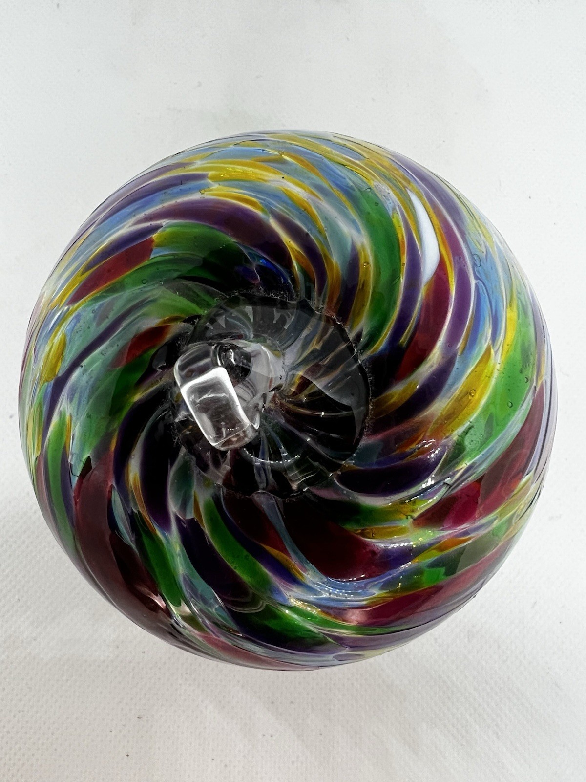 Blown Art Glass Friendship Witches Ball Orb Multicolor Ornament Approx 4″ x 4″