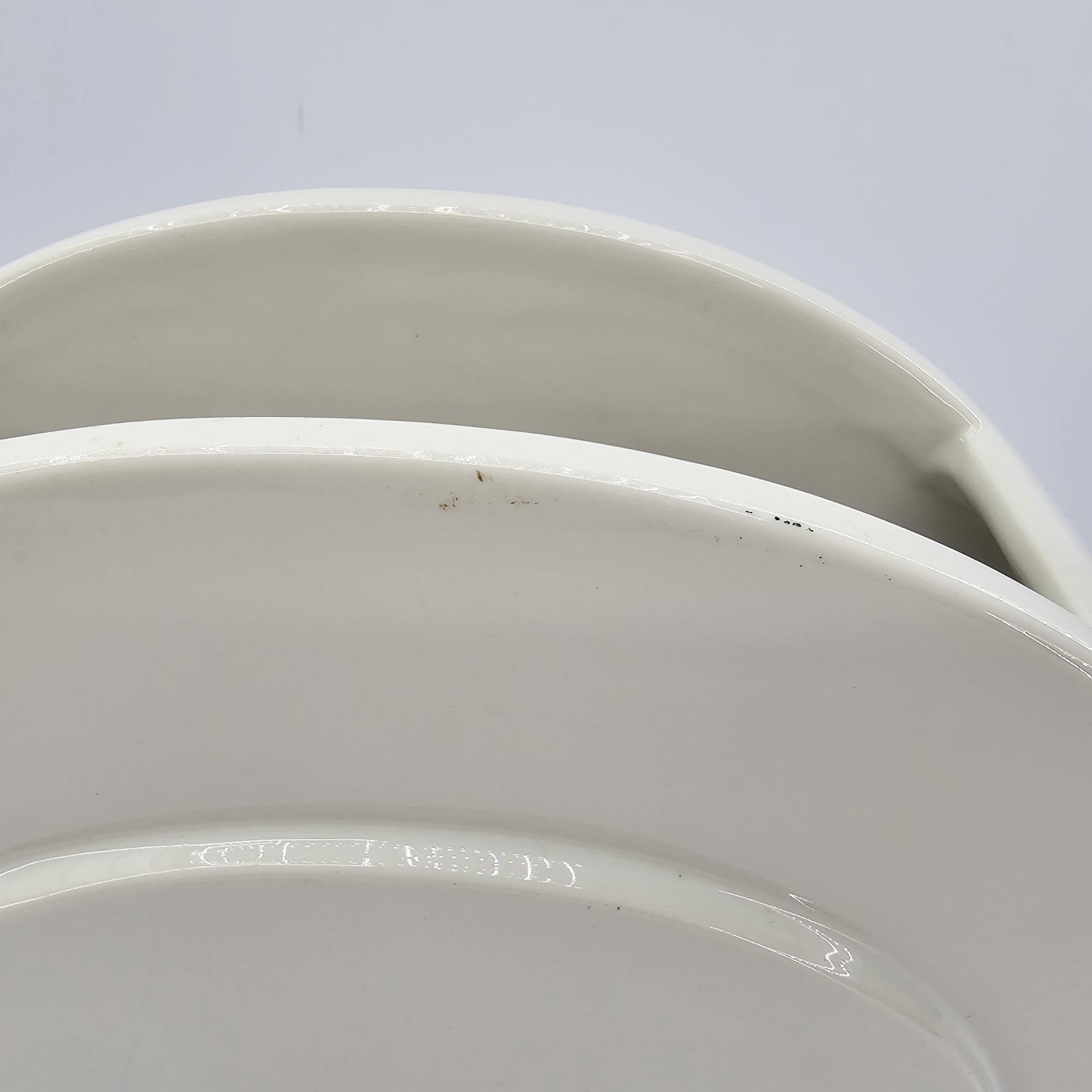 Vintage 1930’s Art Deco White Circle Disc Vase by TAC Trenton Potteries