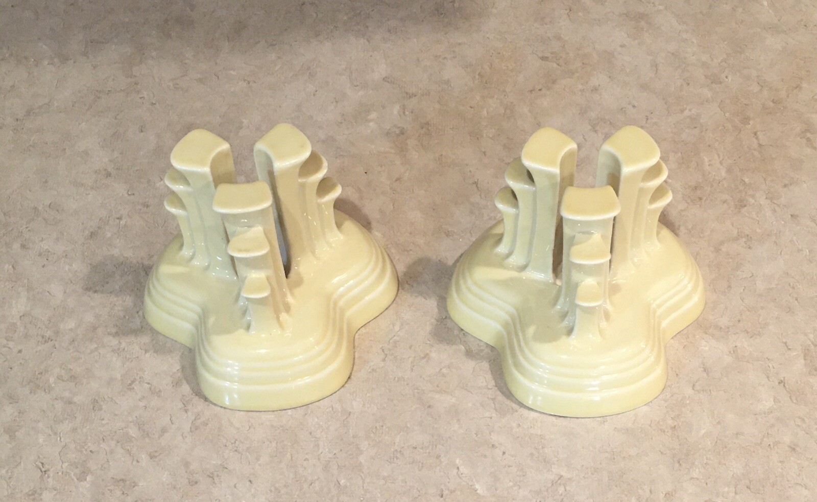 Fiesta Yellow Pyramid Candle Holder Set of 2~Fiestaware
