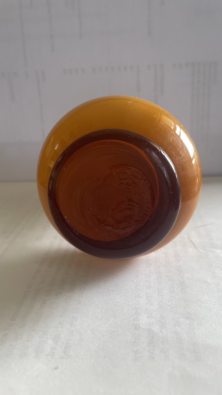 Vintage Ruffled Butterscotch Opaque Glass Vase 6 1/8” Decorative