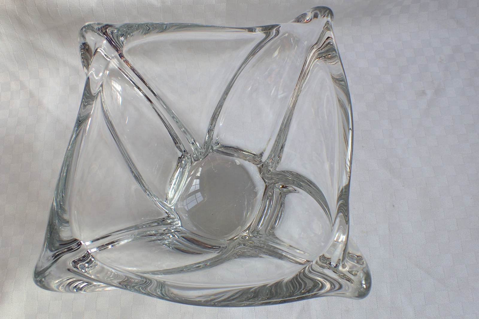 VINTAGE ANTIQUE HEAVY SIGNED DAUM FRANCE CRYSTAL GLASS VASE 11 1/2 POUNDS