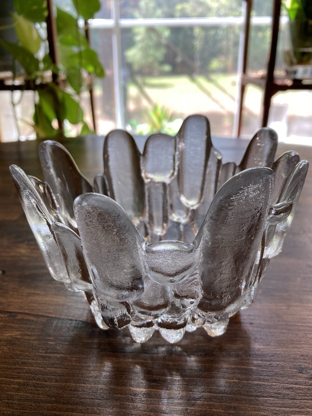 Viking Glass Candle Holder/Small Bowl Mid Century Modern Votive