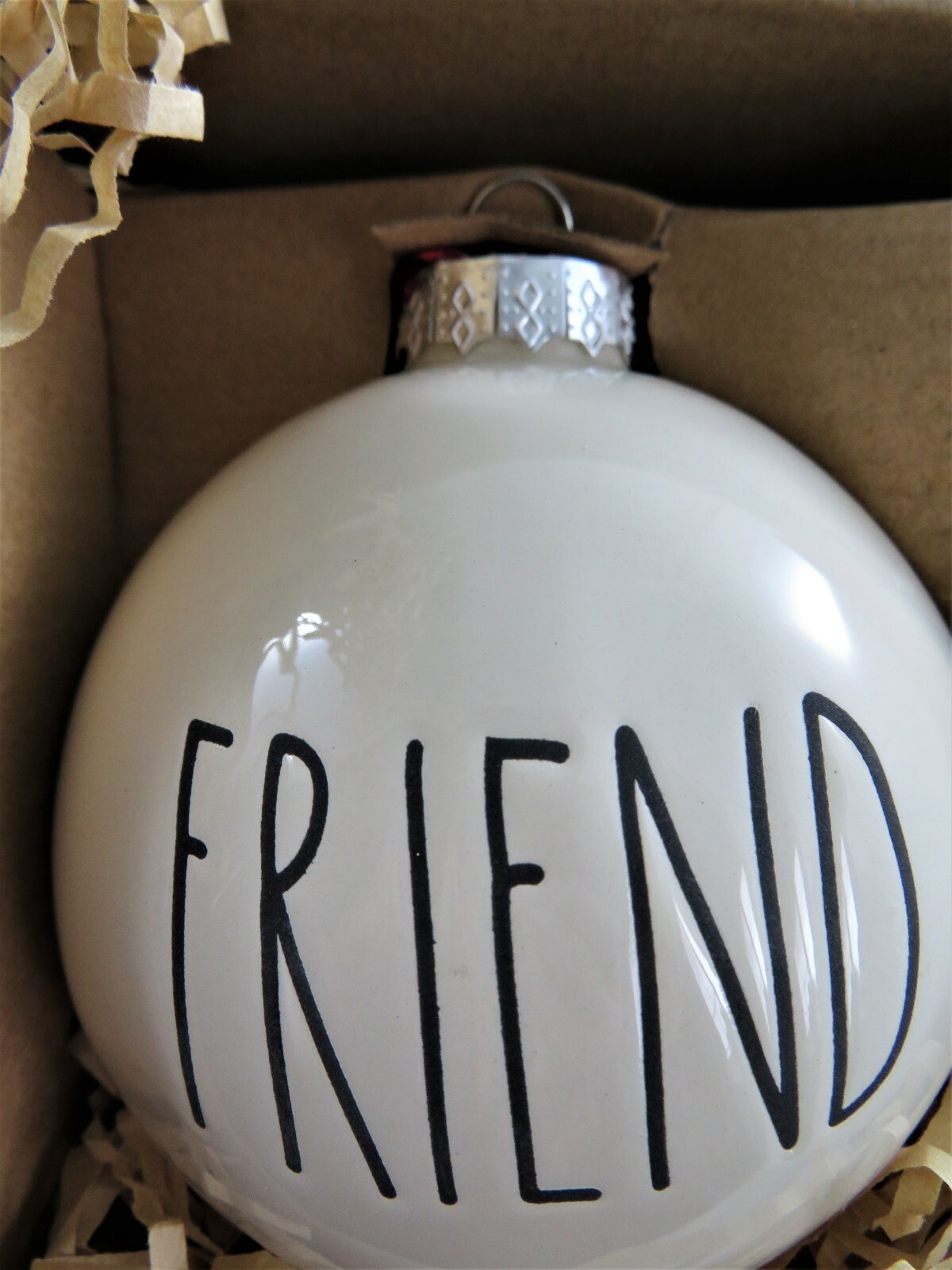 Rae Dunn Magenta 2 Ceramic Ball Ornaments BEST FRIEND Large Letters New In Box