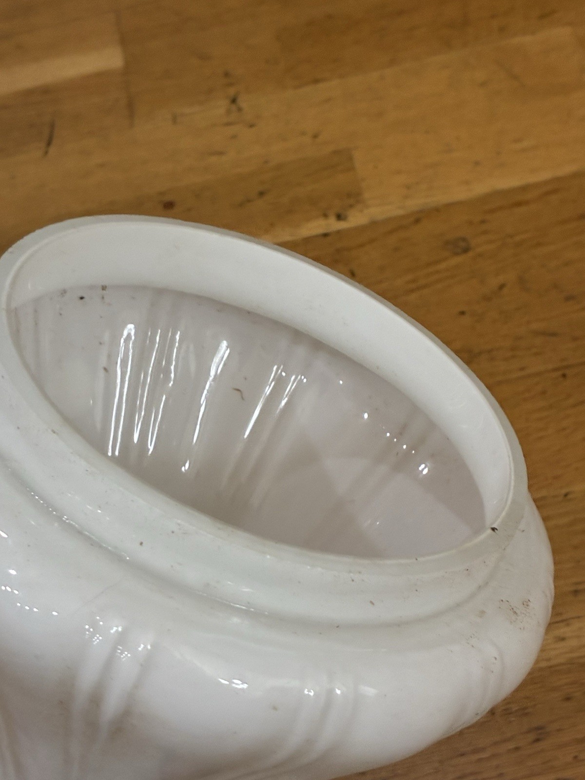 Vintage White Milk Glass Ribbed Gourd Decanter Vase Pair Made in China Mint