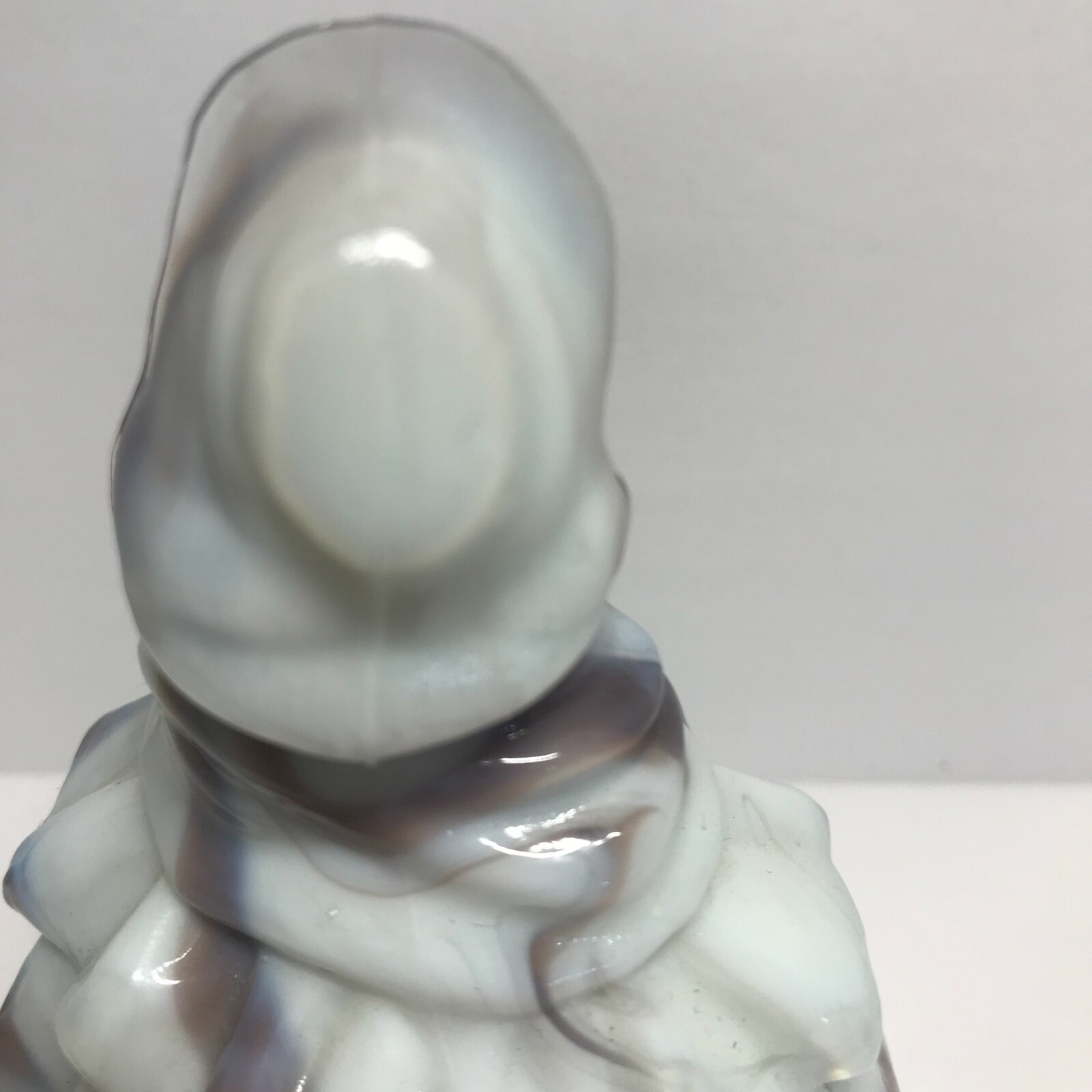Boyd Art Glass Louise Lady Colonial Figurine Lavender & Lace Purple Slag Glass