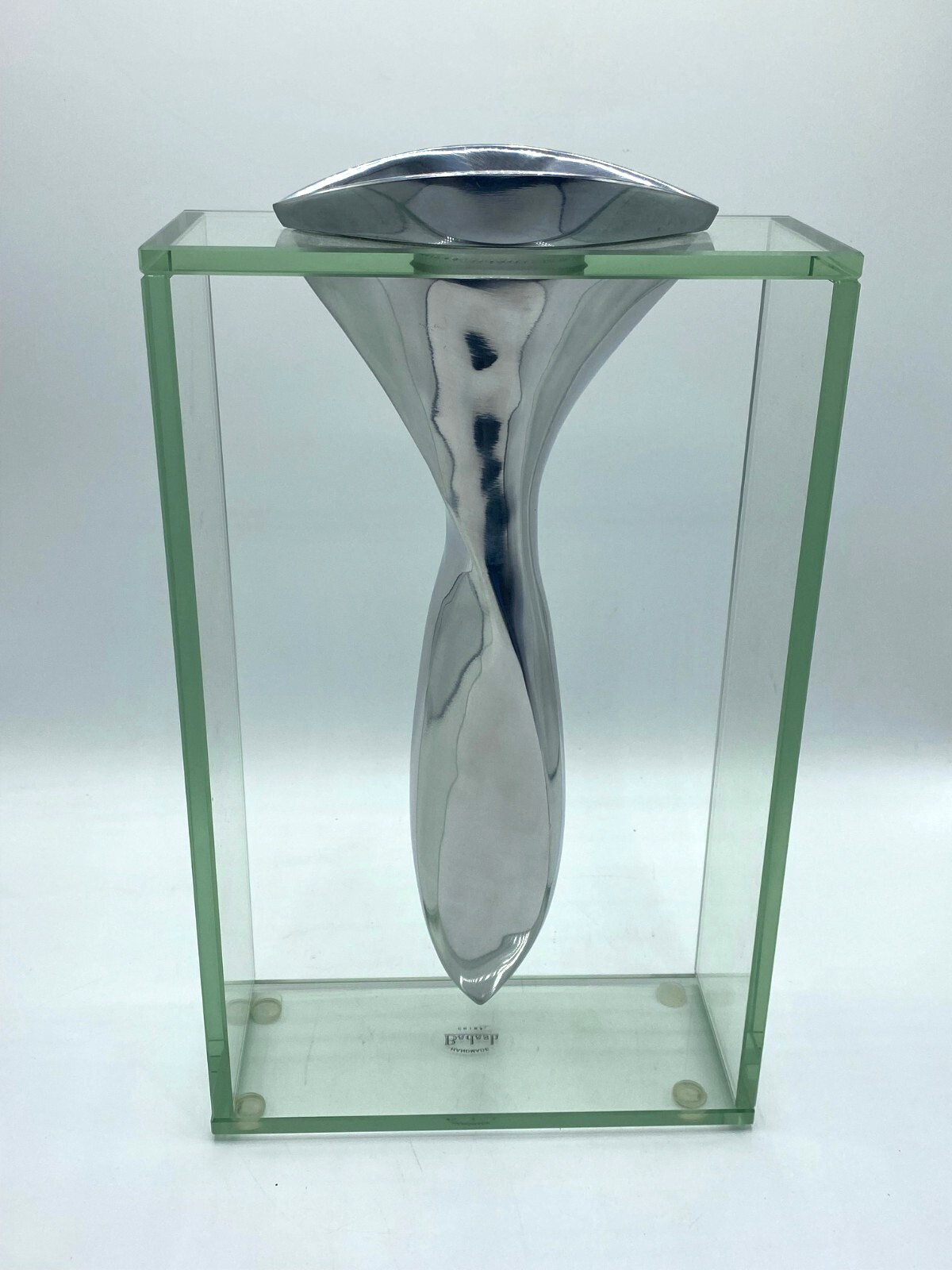 Badash Handmade Glass Aluminum Vase 13 1/4” Tall Modern Art Centerpiece BadasC)