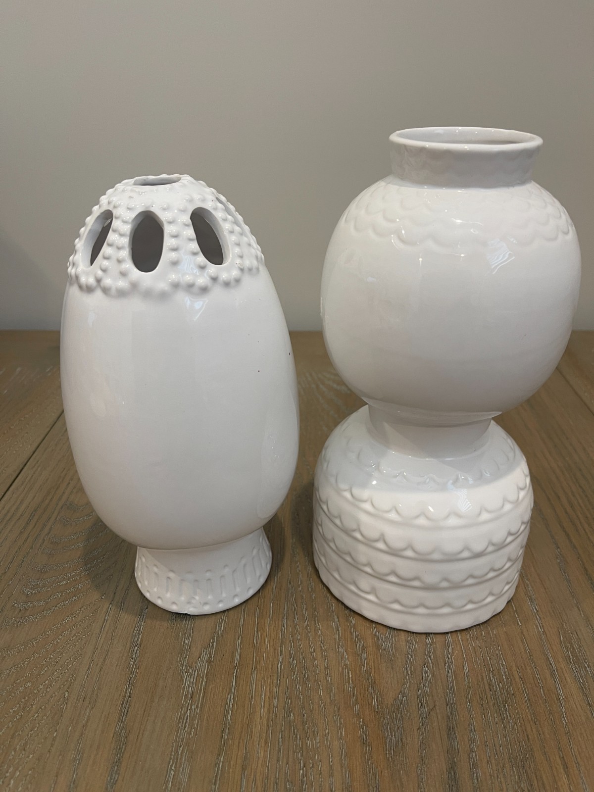 2 three hands ceramic character Face Vases