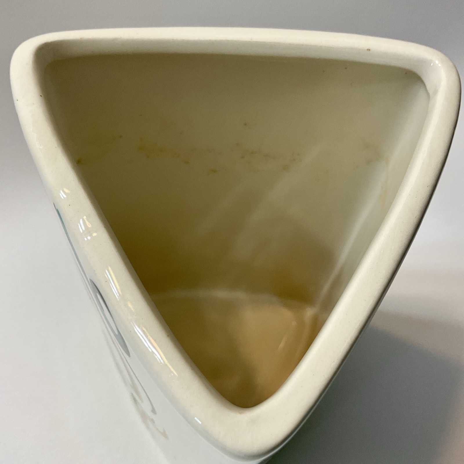 Vintage Abstract Ceramic Women’s Face Vase Triangular Art Pottery 6.5” Unique