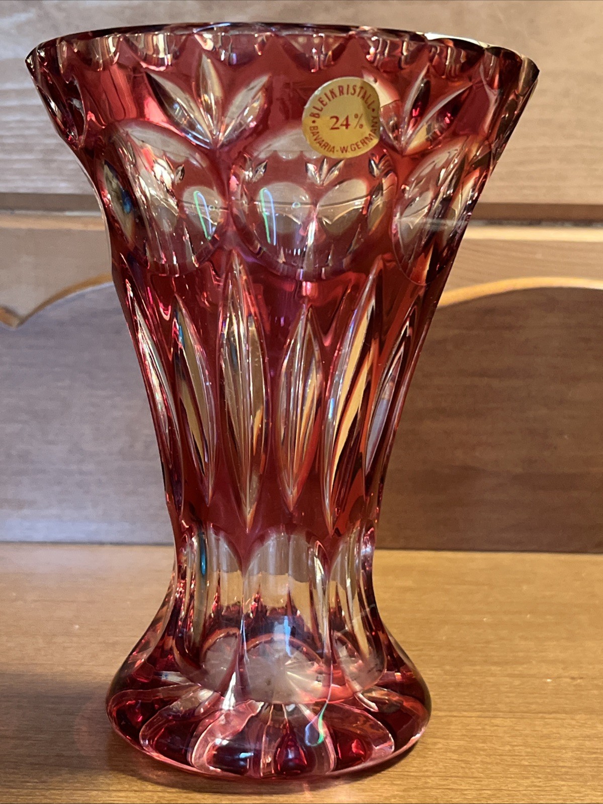 Bleikristall Cranberry Pink Vase 6.25″