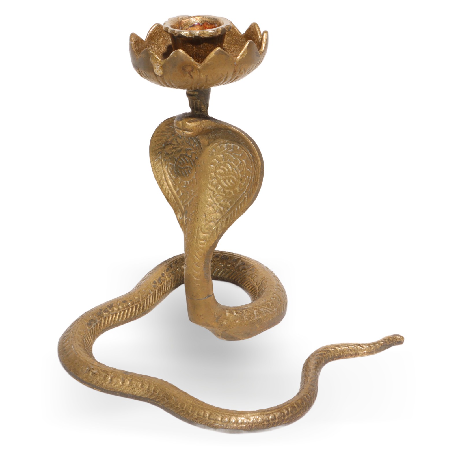Bronze Snake Candelabrum – Vintage Cobra Candle Holder
