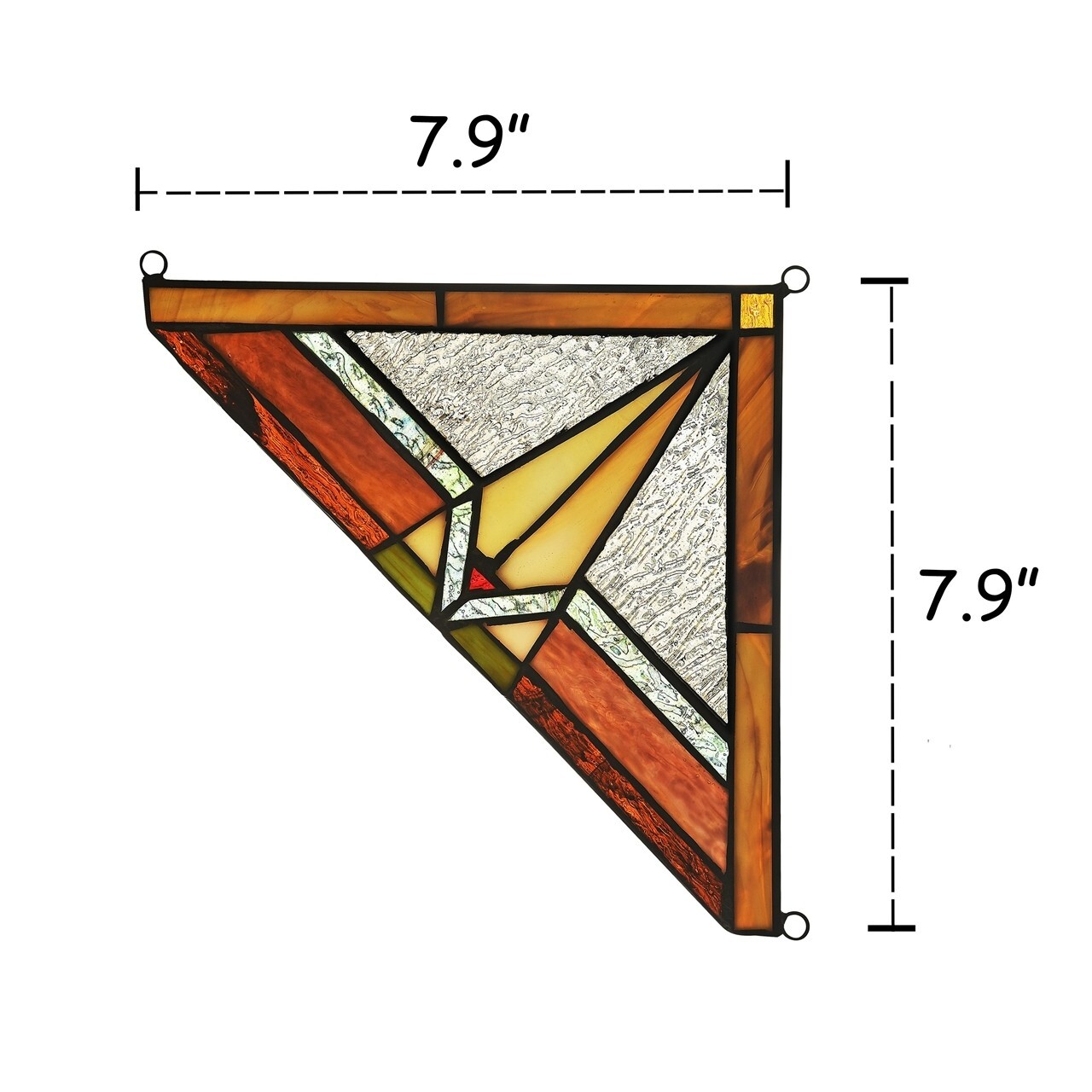 Pair Stained Glass Corner Window Panels Handcrafted Mission Design Tiffany Style