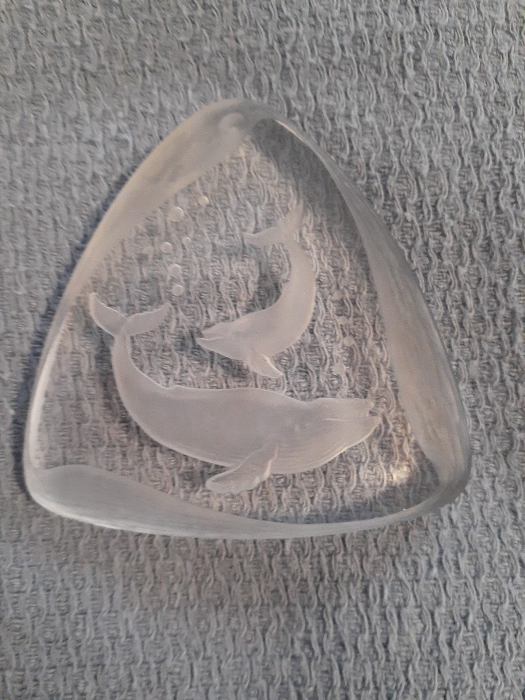 Vintage Glass Paperweight Whale Design Made In West Germany 2.25″