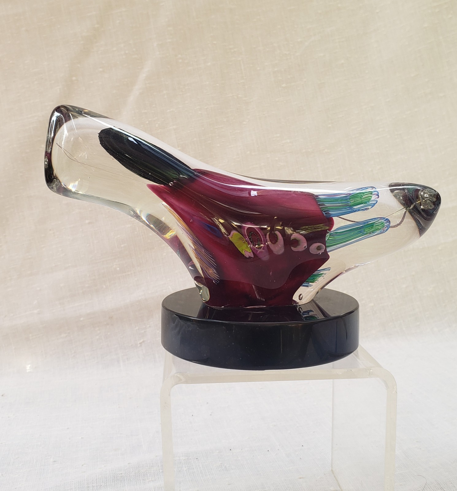 Handblown Art Sculpture Abstract Twisted Art Glass Mike Carney Sgn ’94 Vitra 7.5